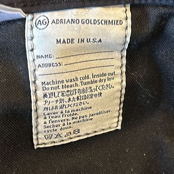 Adriano Goldschmied AG The Protege Straight Leg Mens Black Jeans size W34 x L34 - Picture 10 of 12